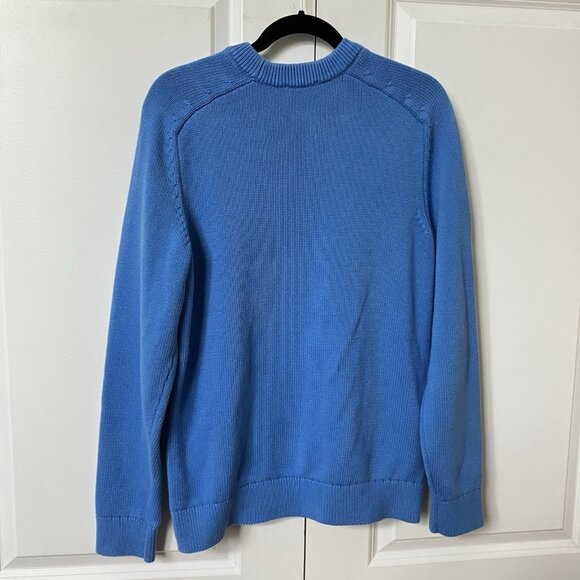 Gap Cotton Crewneck Sweater Womens L Blue Knit Classic Pullover Grandpa - Picture 5 of 7